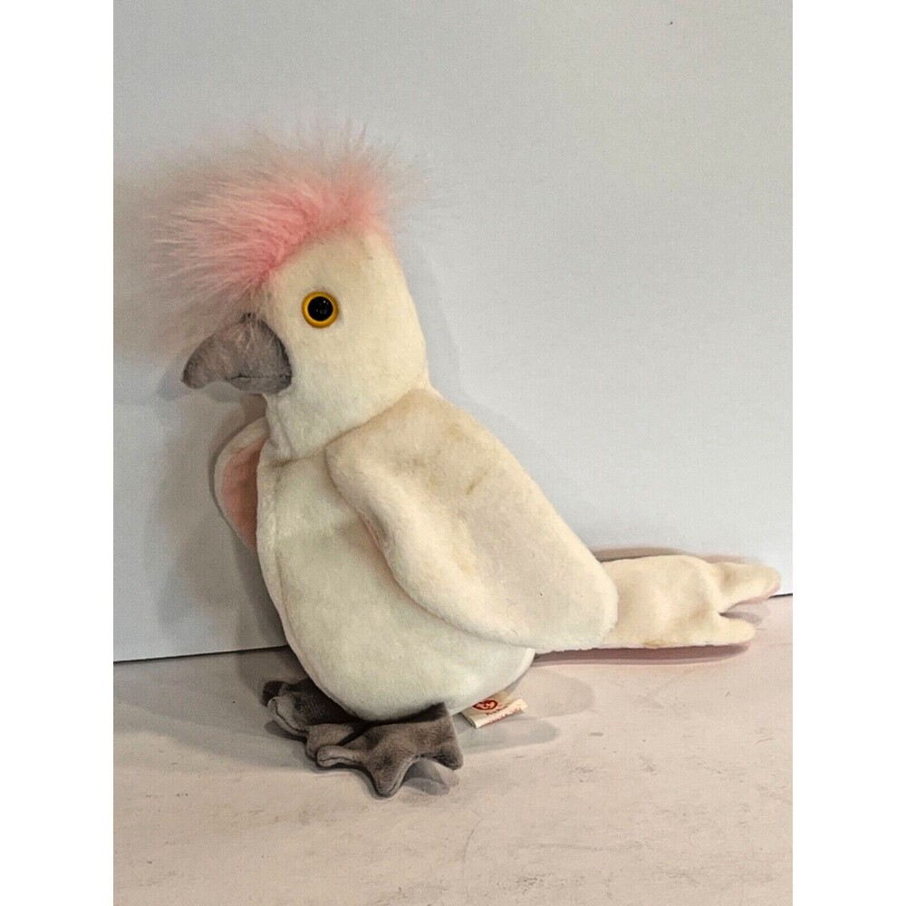 Ty Beanie Babies KUKU 1998 Cockatoo Bird - White (NO tag) Collectible